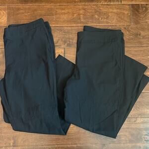 Bundle of 2 Pairs Hilary Radley Womens Straight Leg Dress Pants Black Career XL